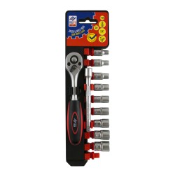 LLAVE VASO JGO 12PZ+CARRACA...
