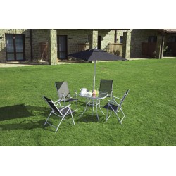 SET MESA+4SILLAS+PARASOL...