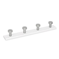 PERCHA MADERA 4P CROMO BLANCO