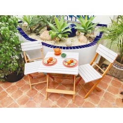 SET MESA+2 SILLAS MADERA CZ...